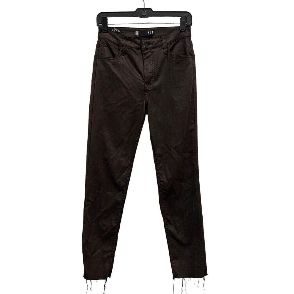 KUT From The Kloth 4L High Rise Rachael FAB AB MOM JEANS Skinny Waxed Coated